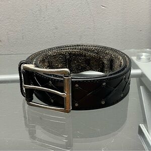 Men's Black Leather Belt med 060100